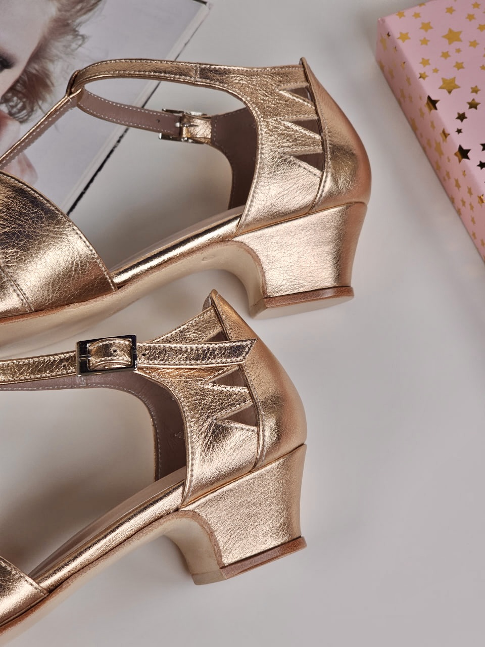 Harlem Shoes Harmony Rose Gold Leather 4 cm heel thumbnail 4