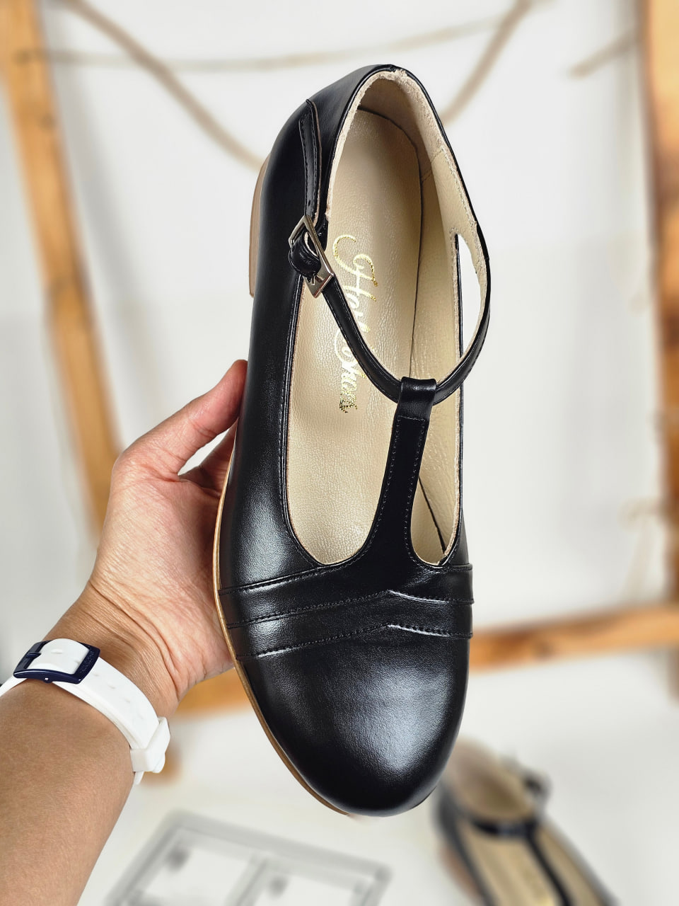 Barbie Black Leather 2 cm heel