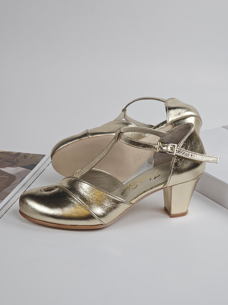 Muse Platinum Gold Leather 6 cm Balboa heel