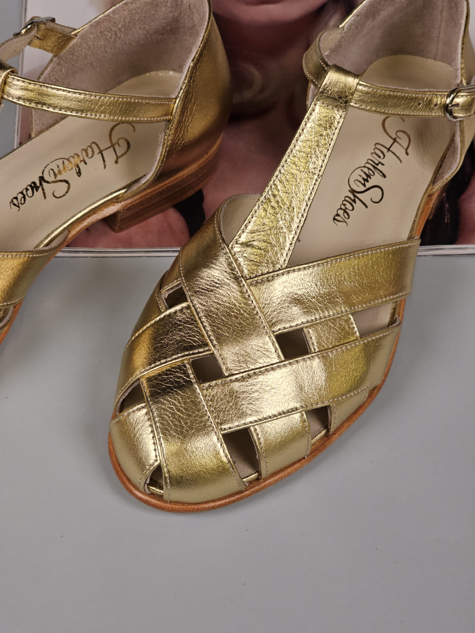 Summer Gold Leather 1.5 cm heel
