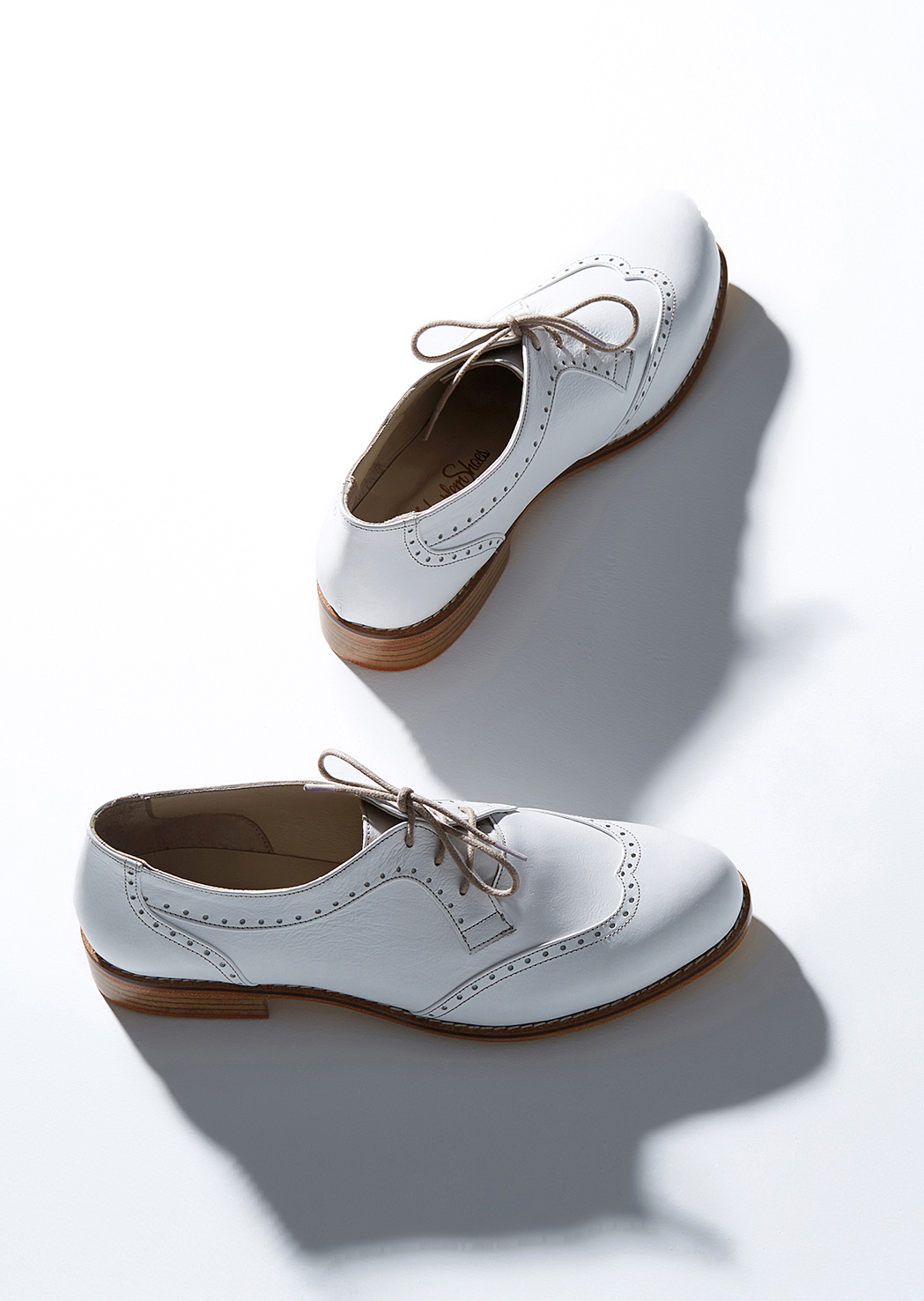 Oxfords White Leather 2 cm heel