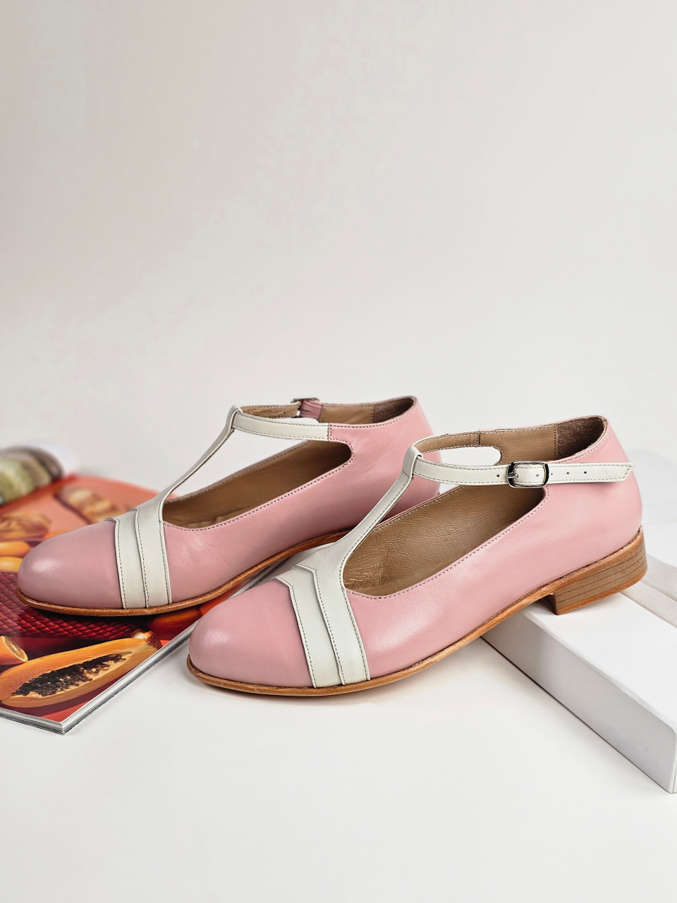 Barbie Pink & Broken White Leather 2 cm heel