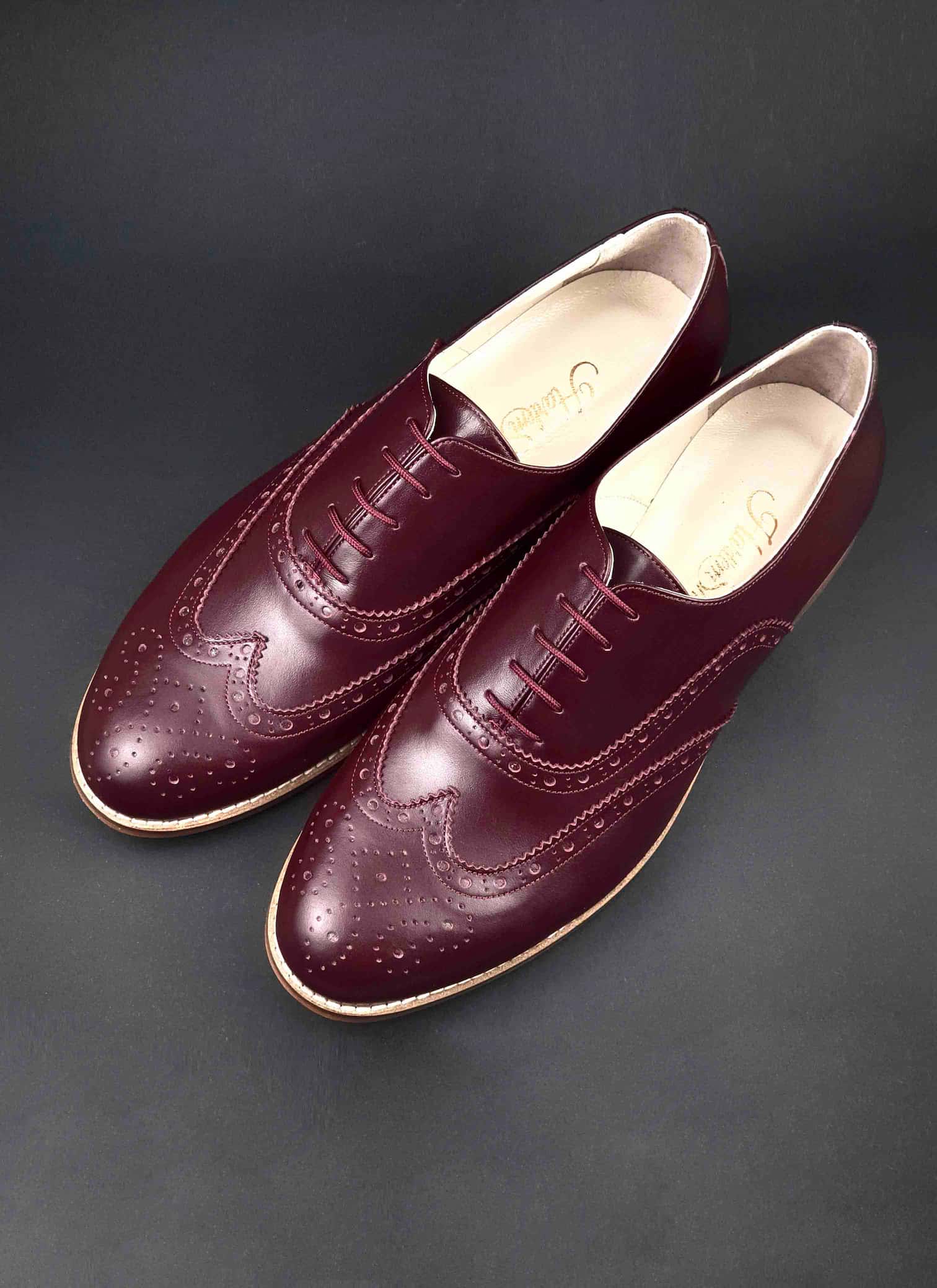 Brogue Bordeaux Leather 2 cm heel