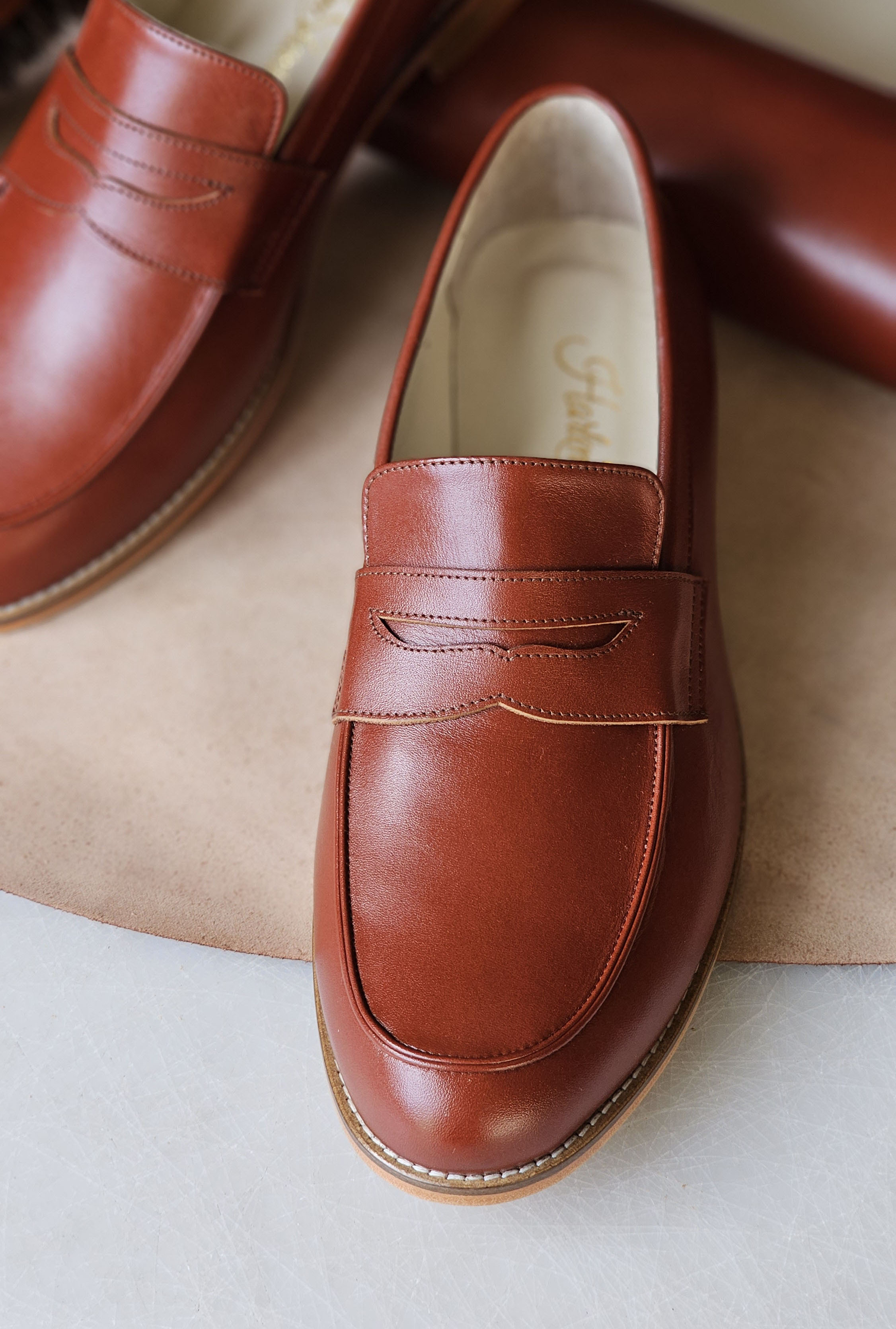 Loafers Brown Leather 2 cm heel