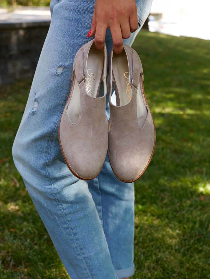 Milan Soft Grey Suede 2 cm heel