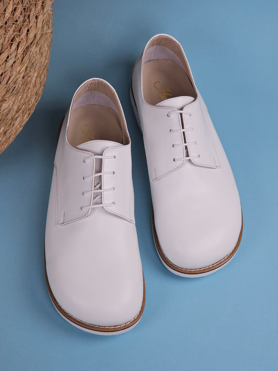 Barefoot Frankie White Leather with Eva Sole