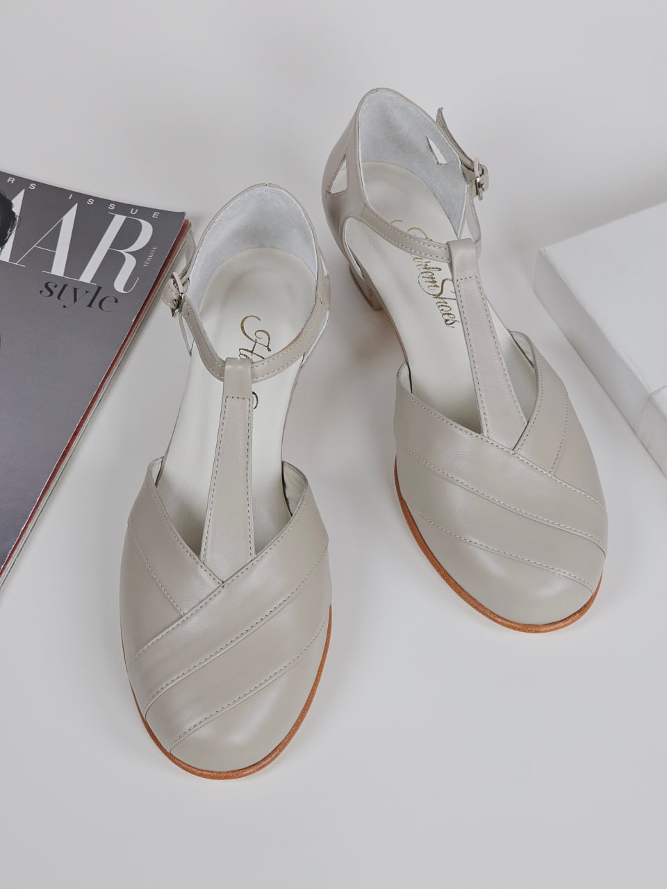 Sugar Beige Leather 4 cm heel