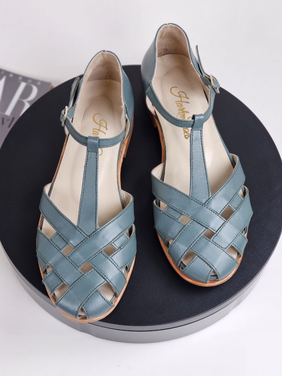 Summer Teal Green Leather 1.5 cm heel