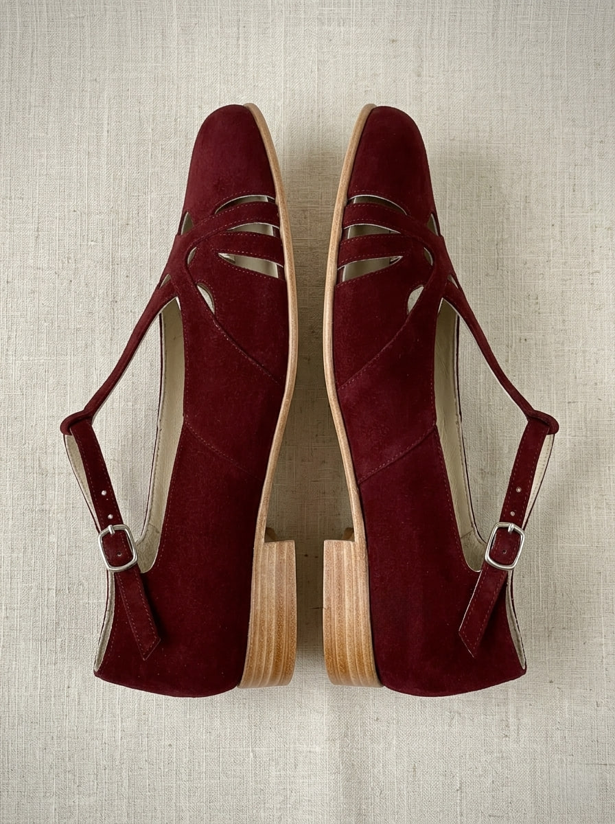 Spring Bordeaux Suede 2 cm heel