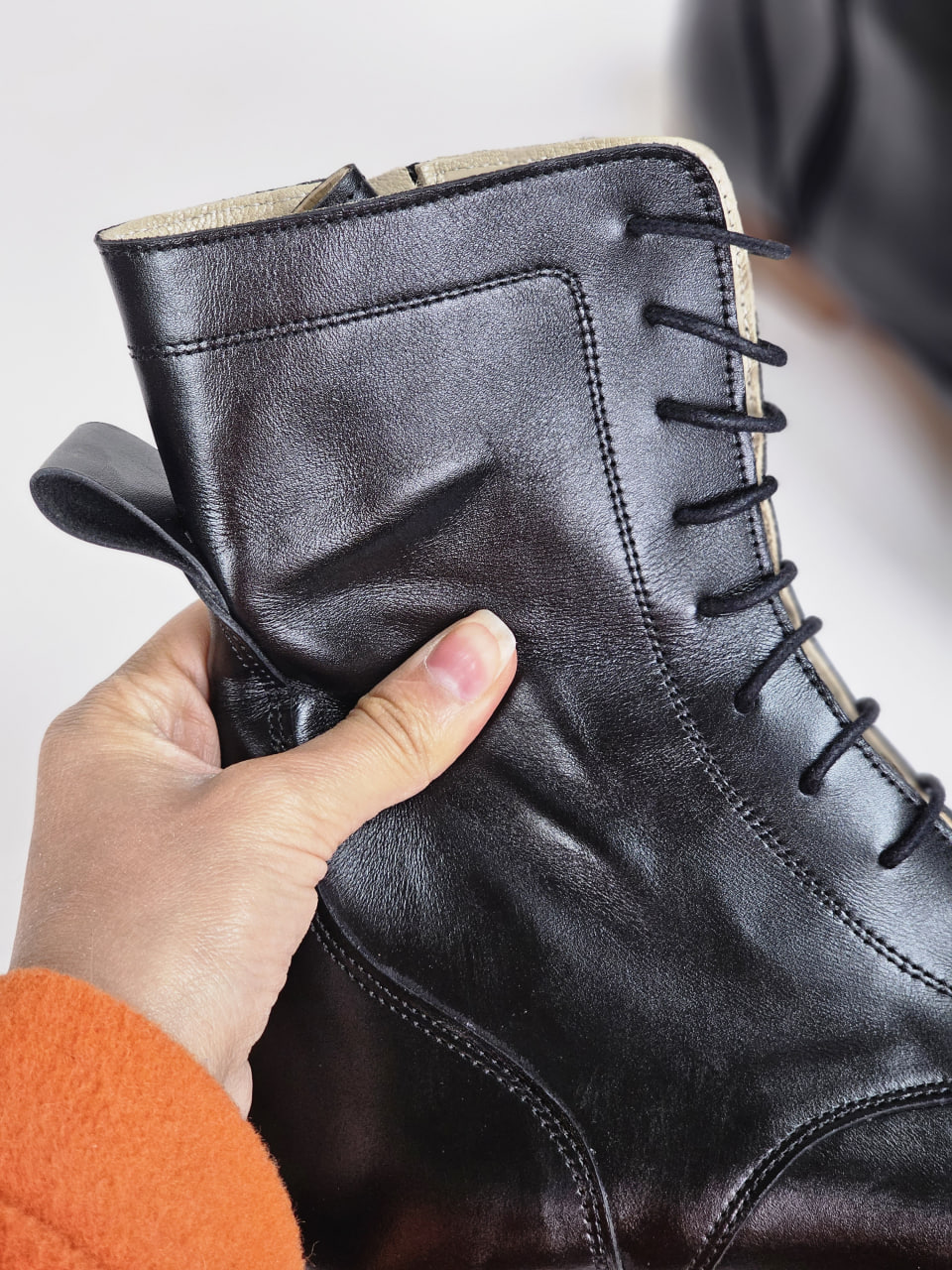 Biker Boots Black Leather 2 cm heel