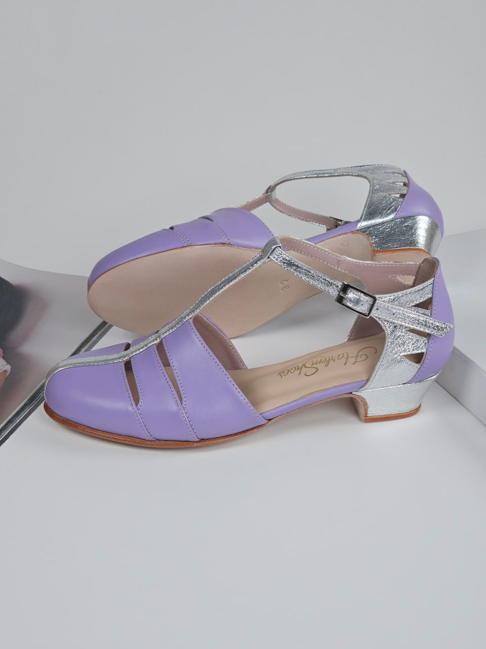 Harmony Lilac & Silver Leather 4 cm heel