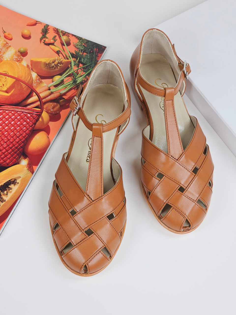 Summer Light Brown Leather 1.5 cm heel