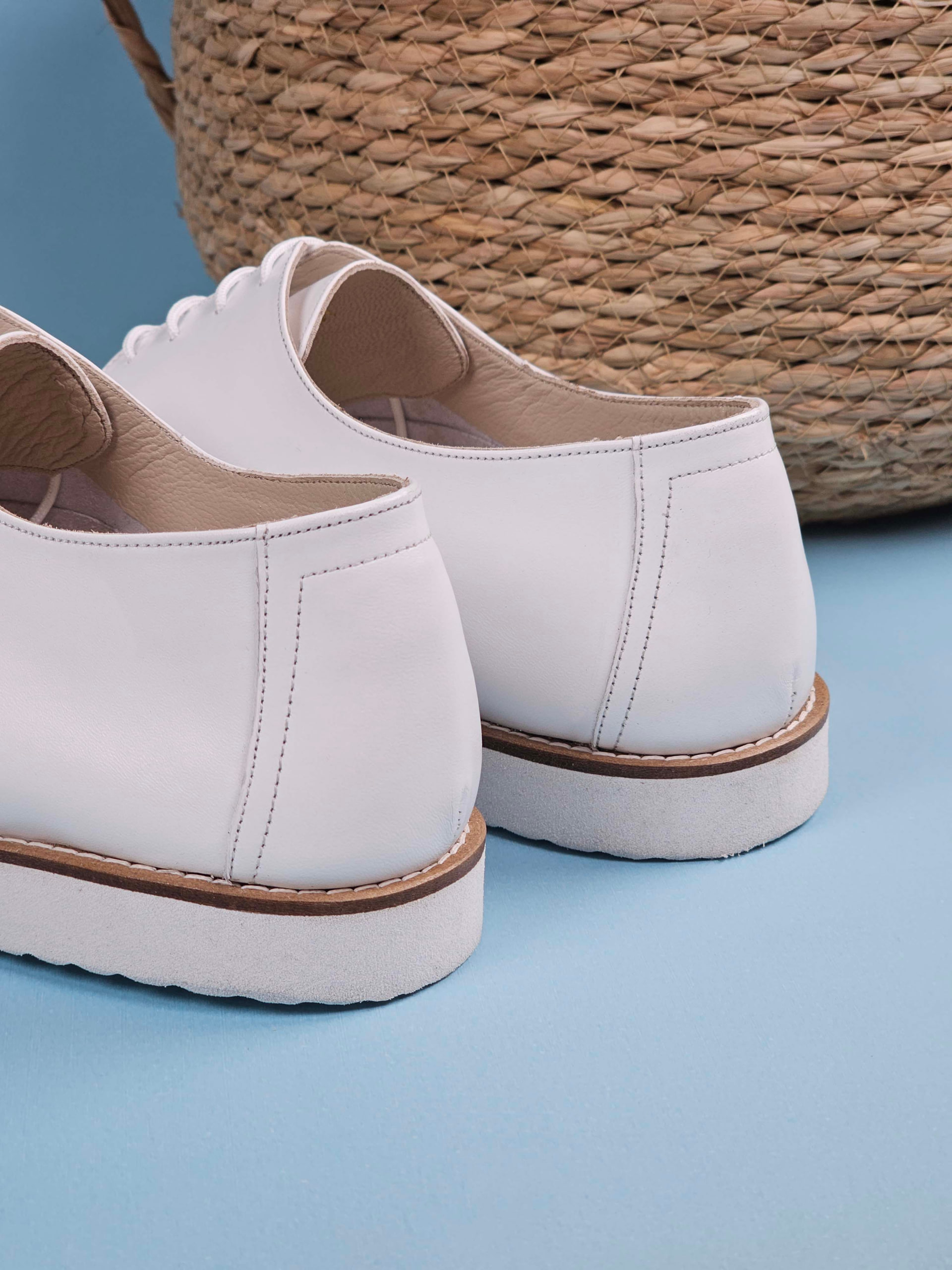 Barefoot Frankie White Leather with Eva Sole