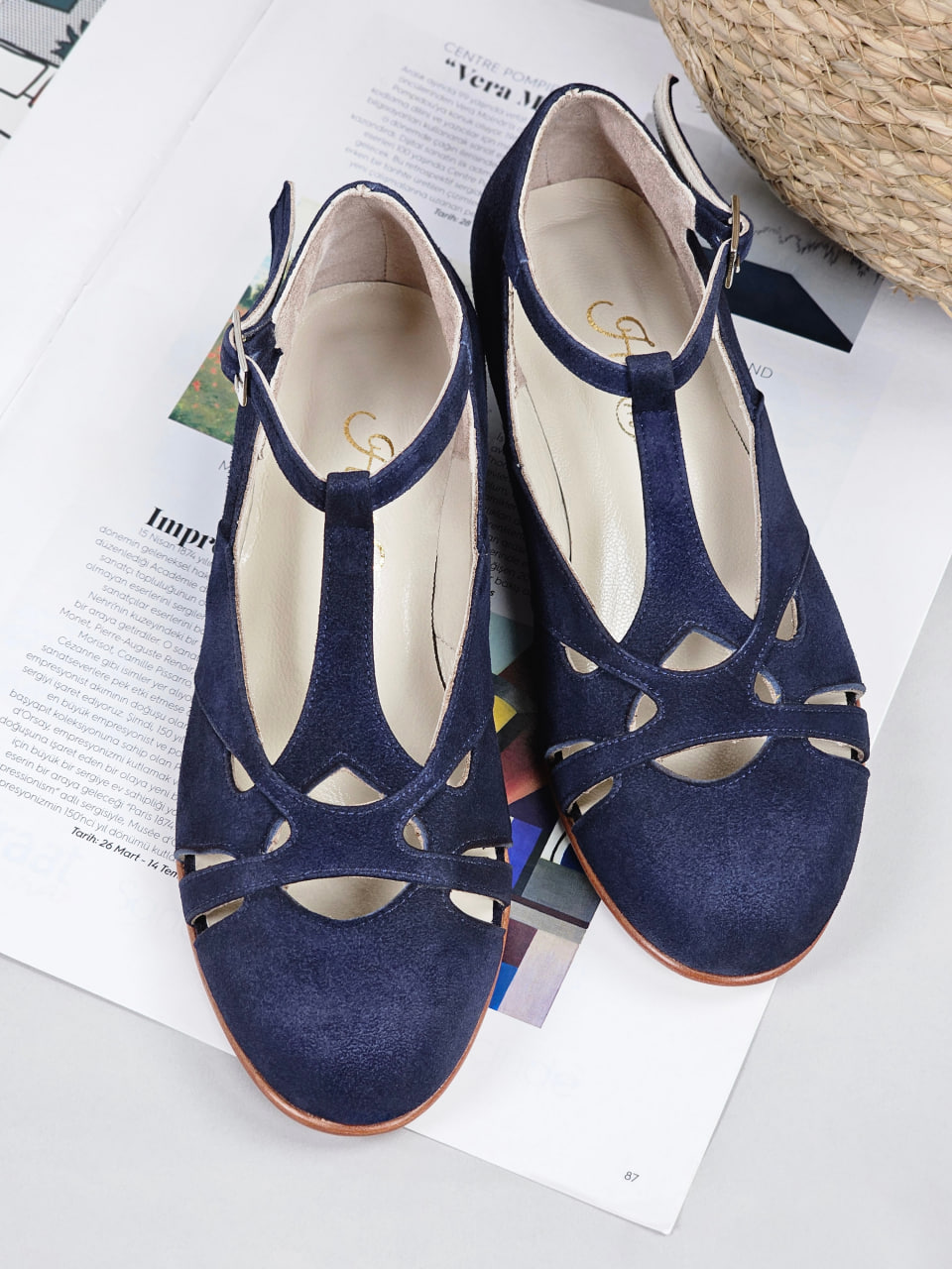 Spring Dark Blue Suede 3 cm heel