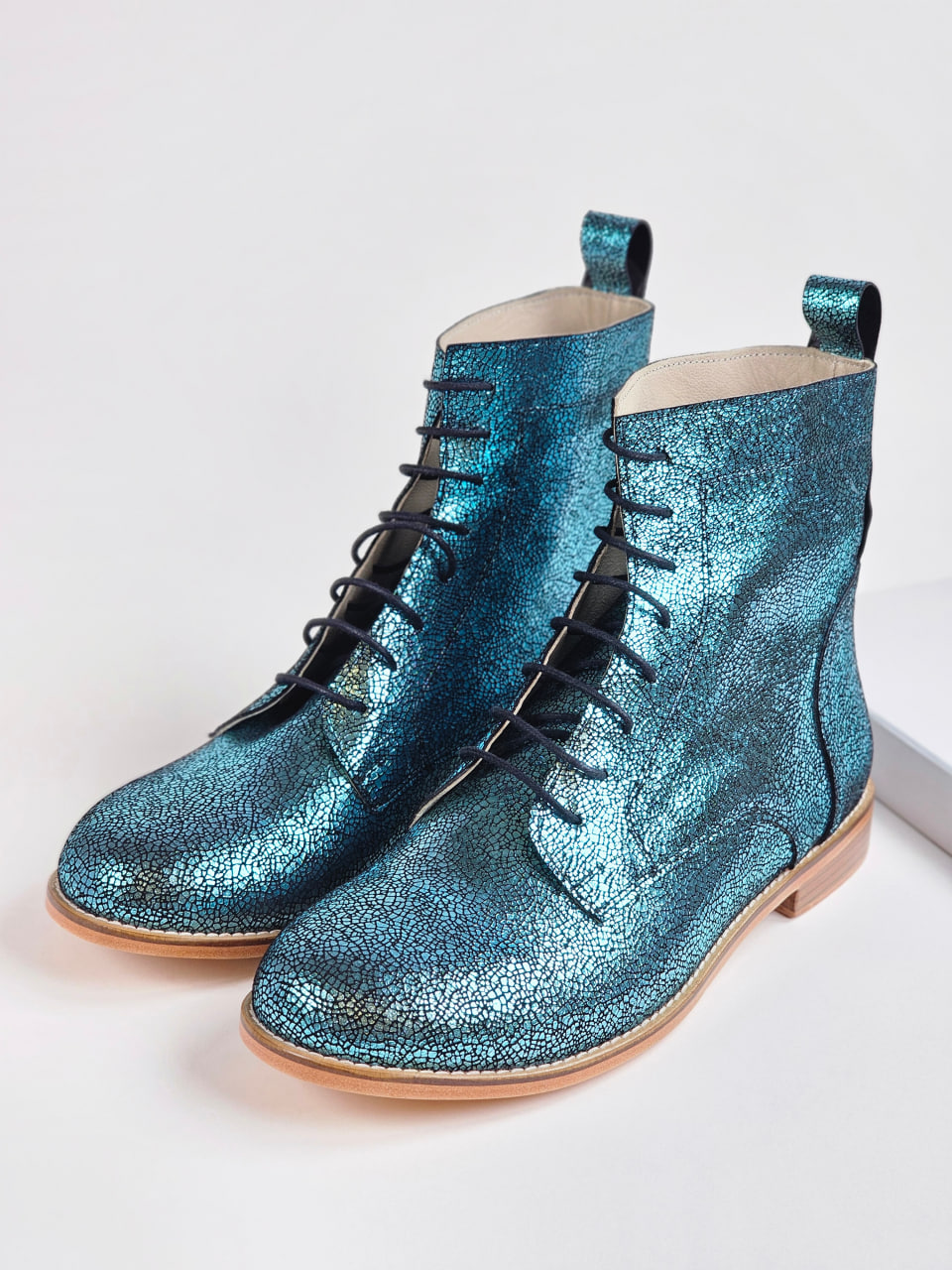 Harlem Boots Blue Stone Suede 2 cm heel
