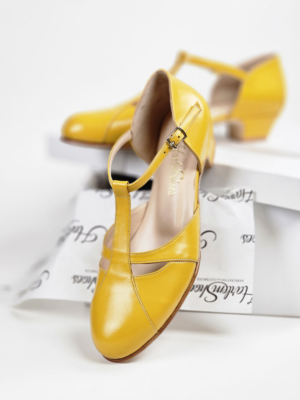 Isabel Yellow Leather 3 cm heel