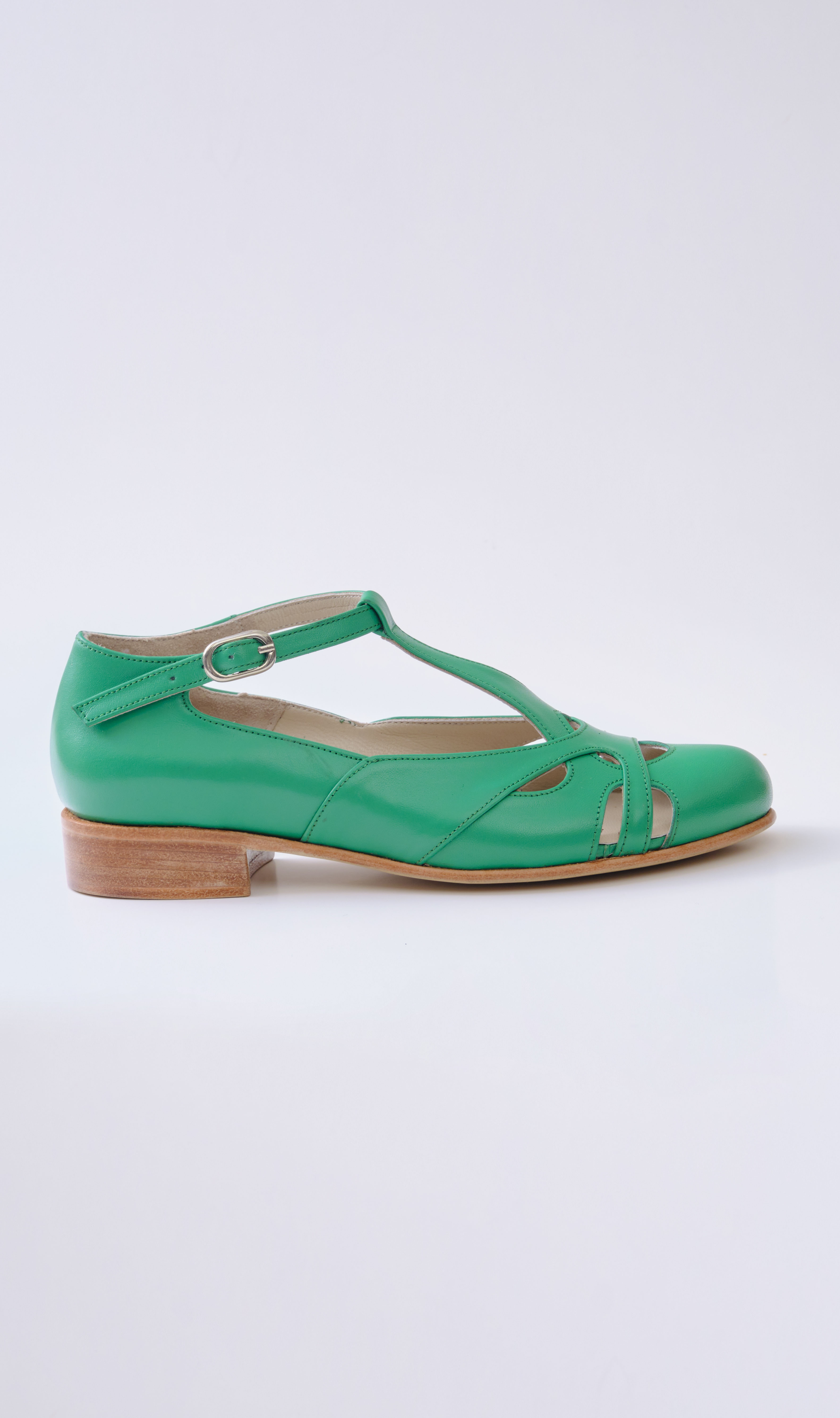 Spring Apple Green Leather 2 cm heel