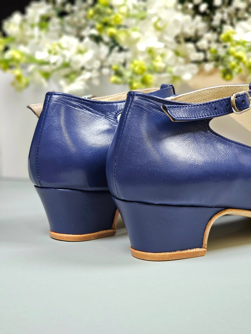 Spring Blue Leather 4 cm heel
