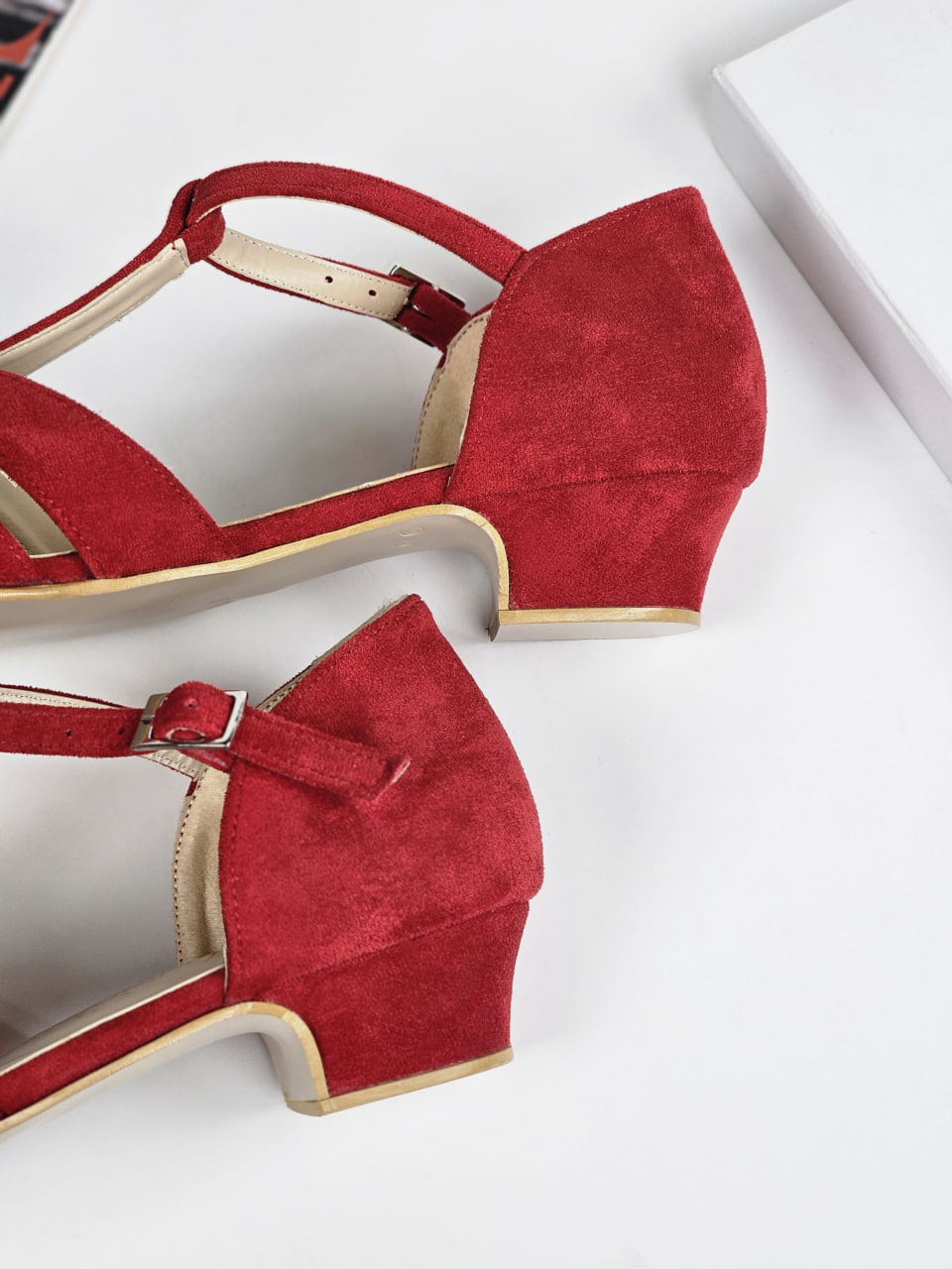 Rosy Vegan Red Textile 3 cm heel