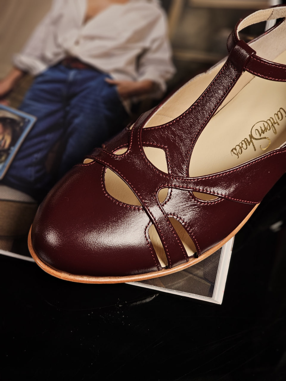 Spring Bordeaux Leather 2 cm heel