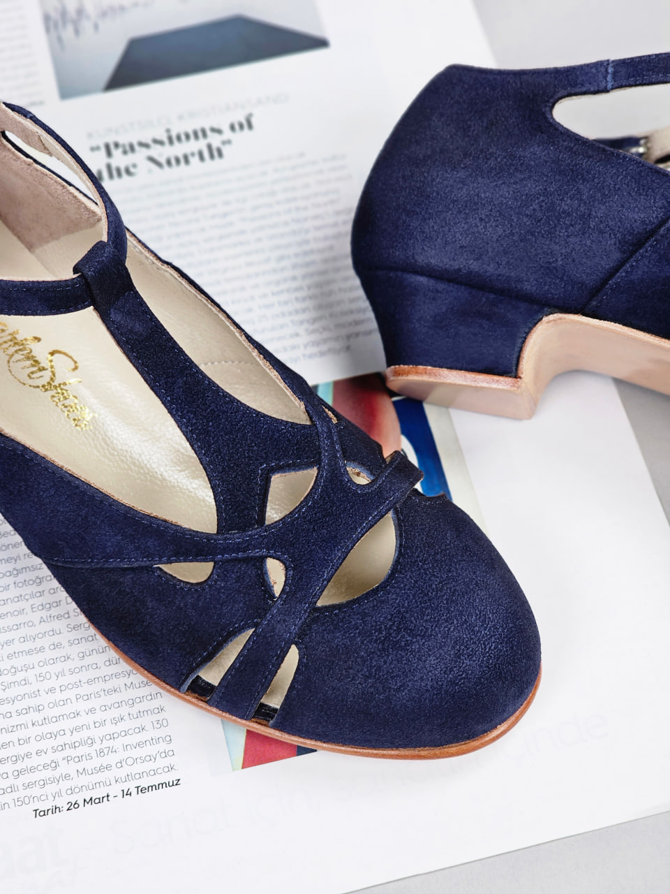 Spring Dark Blue Suede 3 cm heel