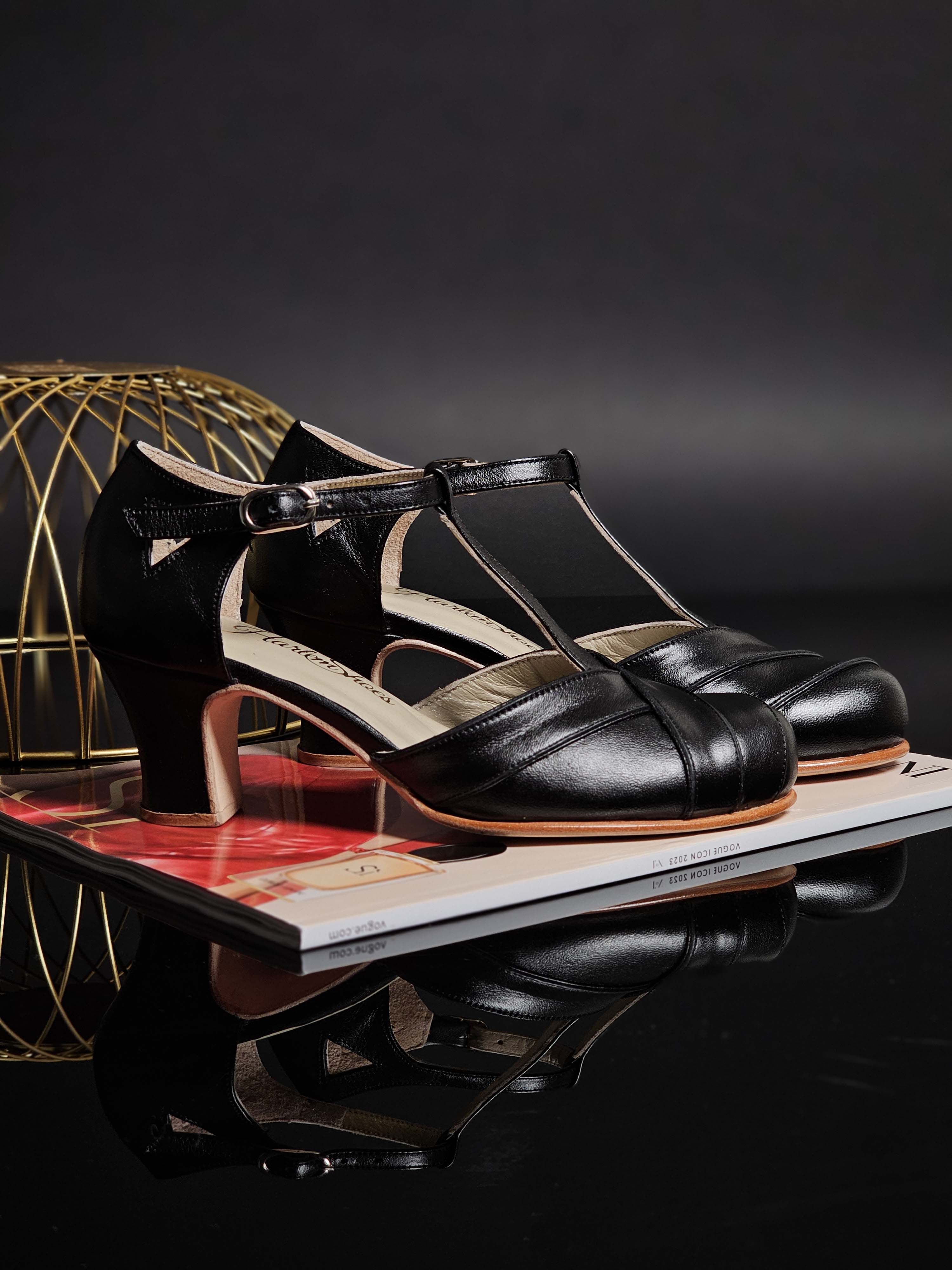 Sugar Black Leather 6 cm heel