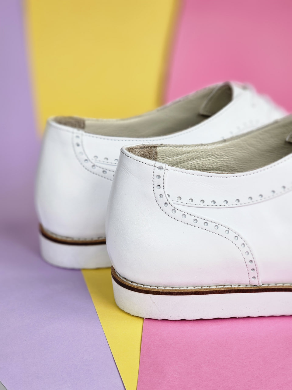 Men Oxfords White Leather with Eva Sole