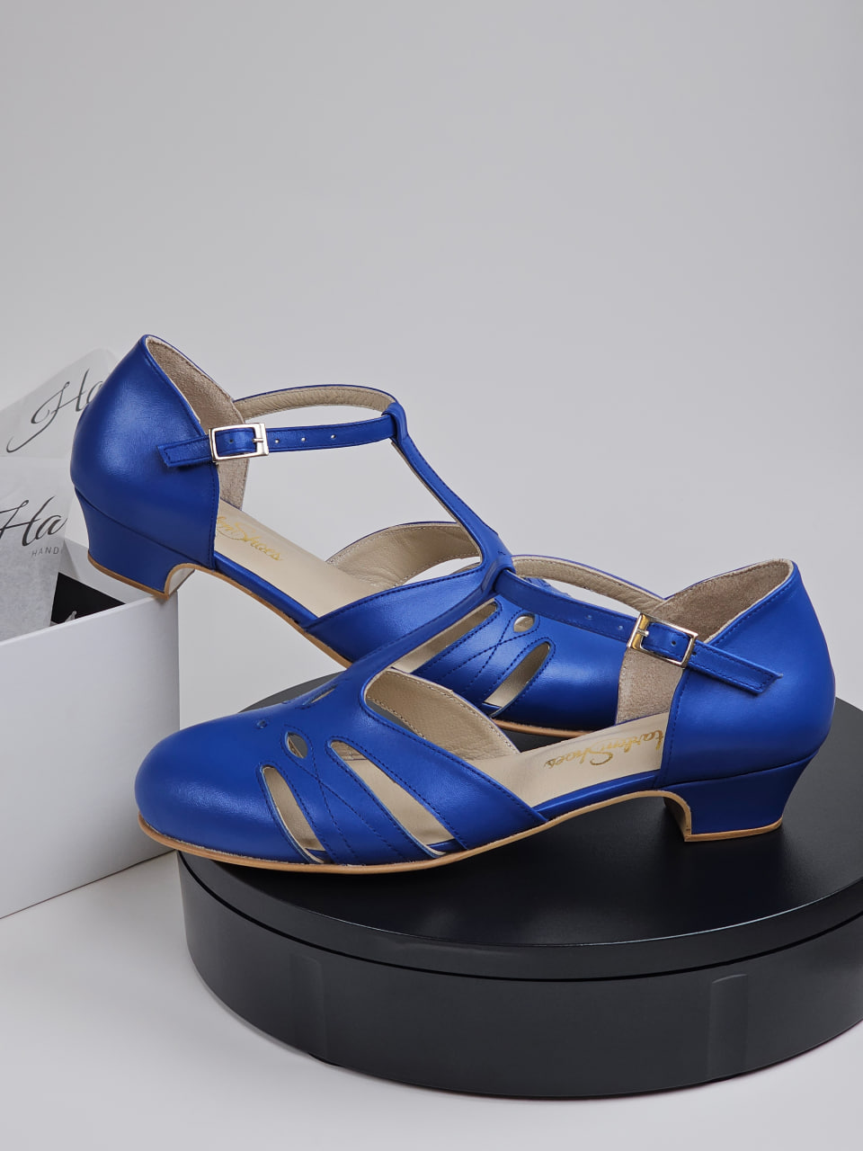 Rosy Blue Leather 3 cm heel