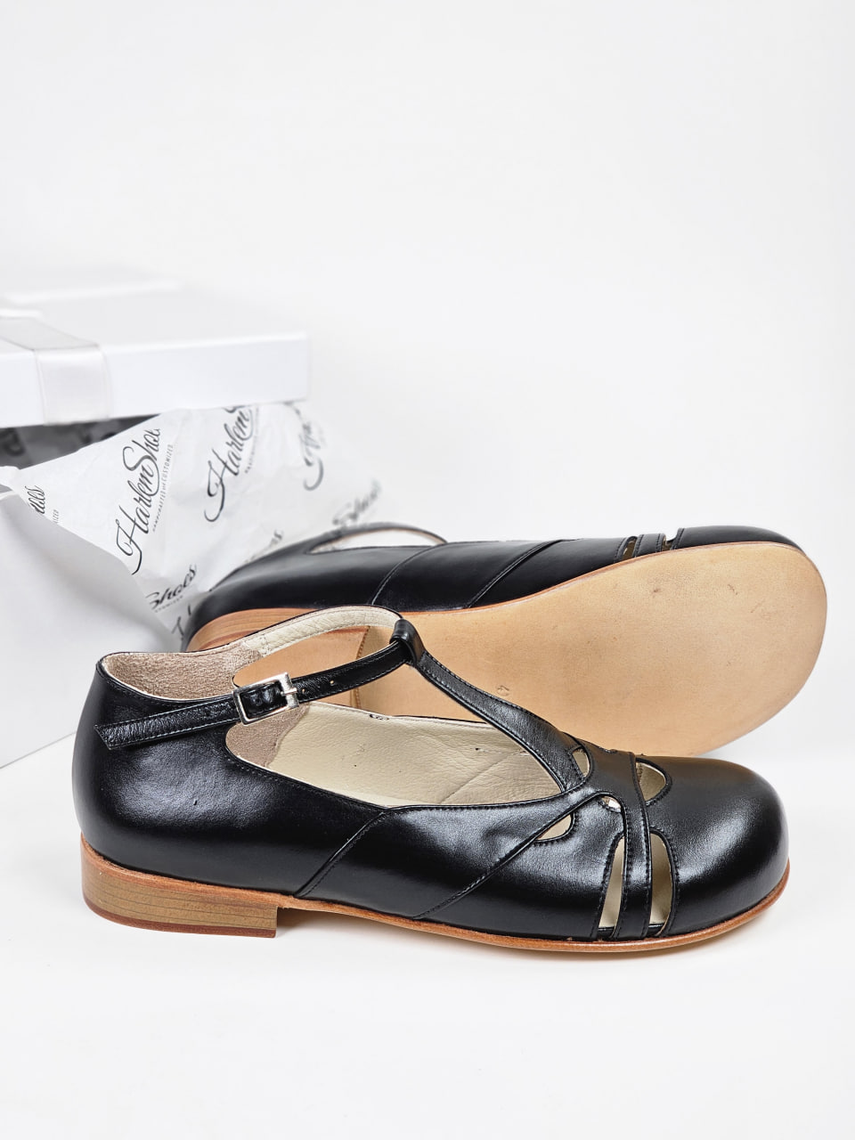 Barefoot Spring Black Leather 2 cm heel