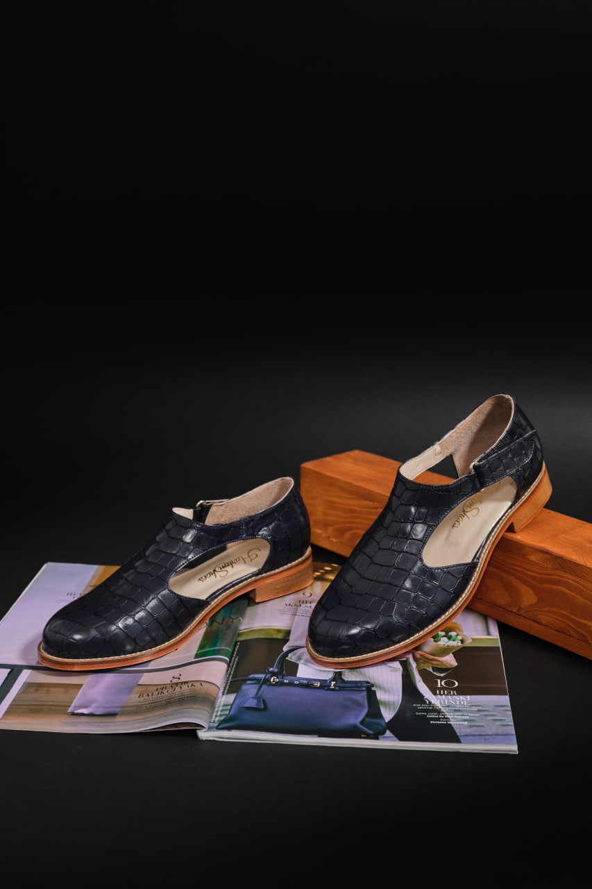 Milan Blue Python Leather 2 cm heel