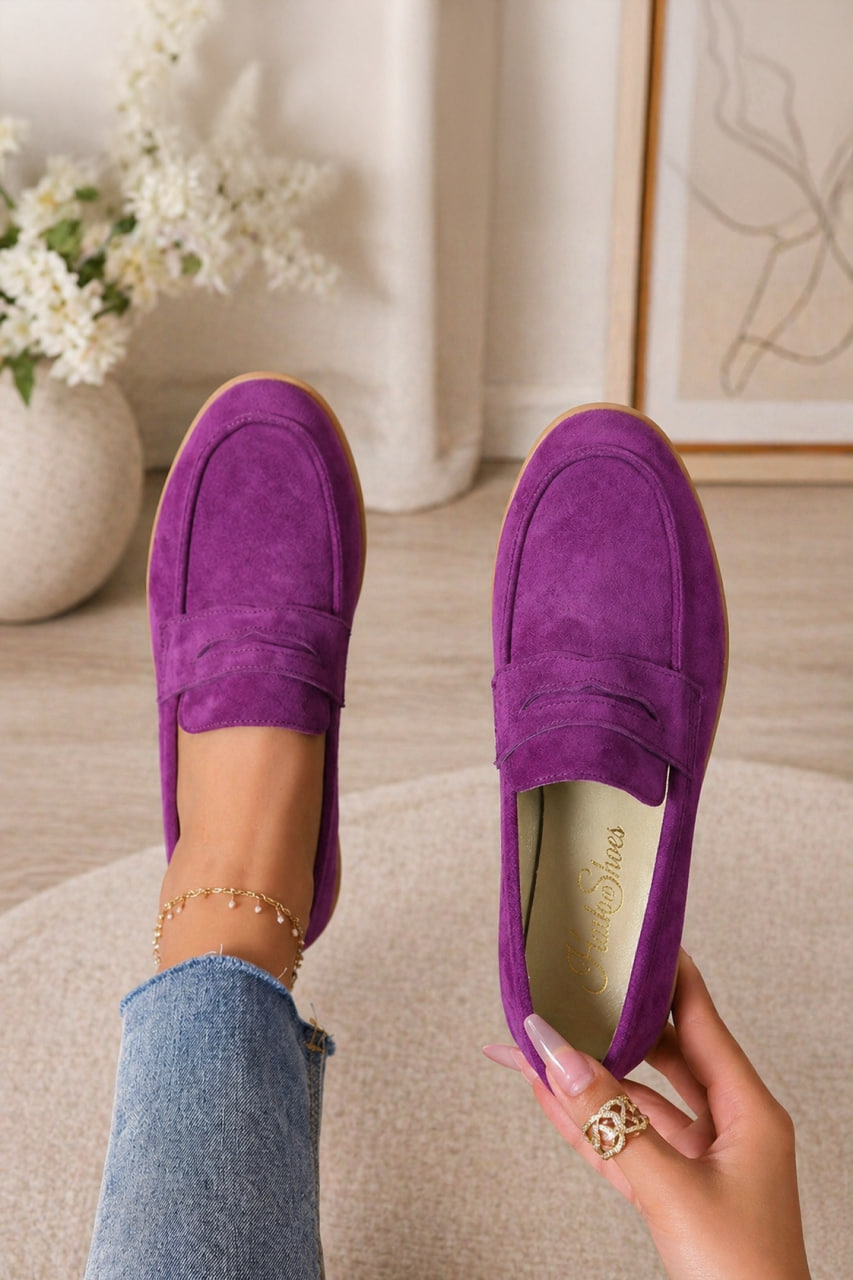 Loafers Violet Suede 2 cm heel