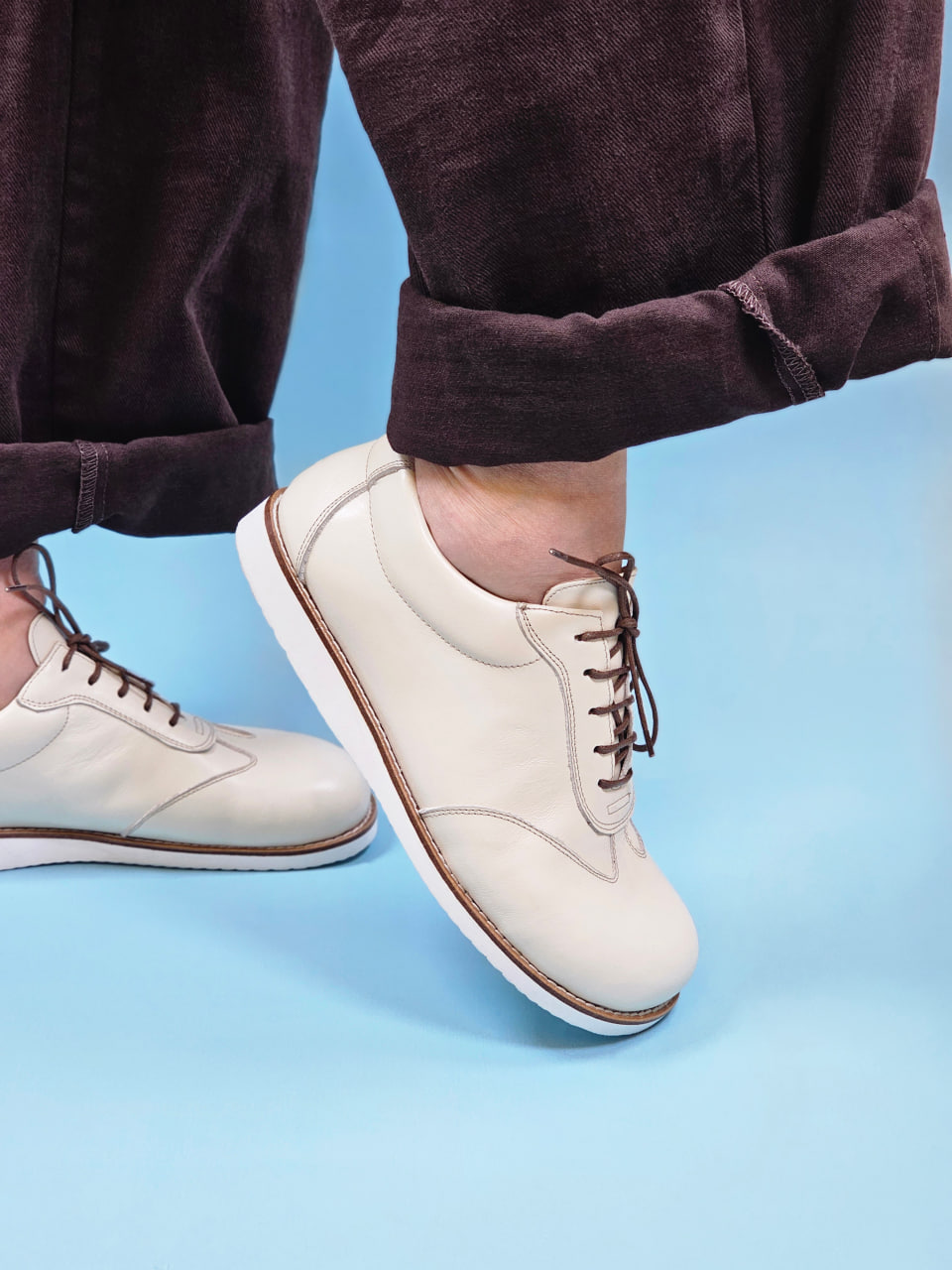 Barefoot New York Broken White Leather with Eva Sole