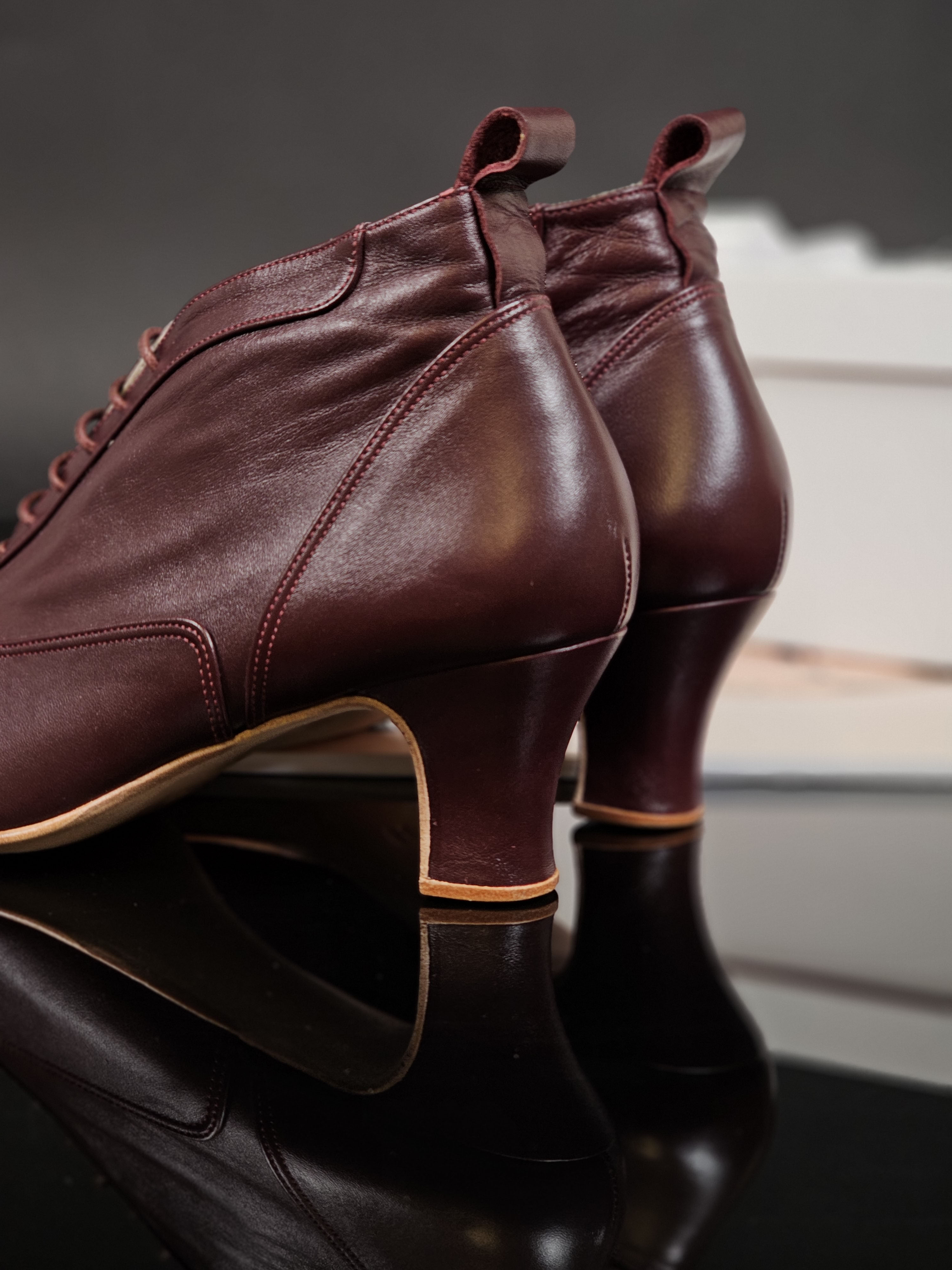 Smooth Boots Bordeaux Leather 6 cm heel