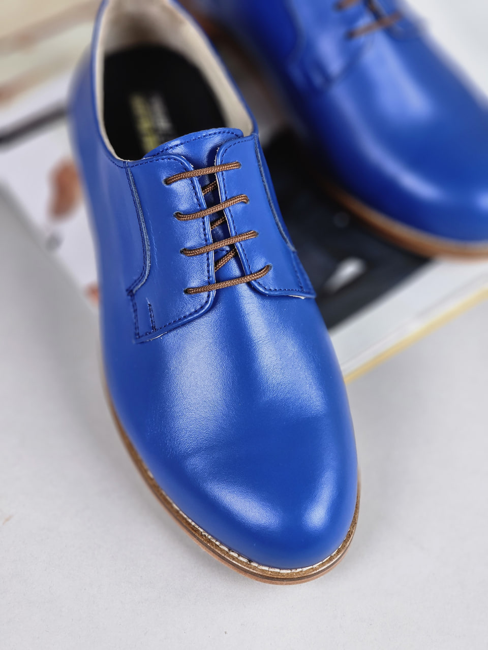 Jazz Slide Blue Leather 2 cm heel