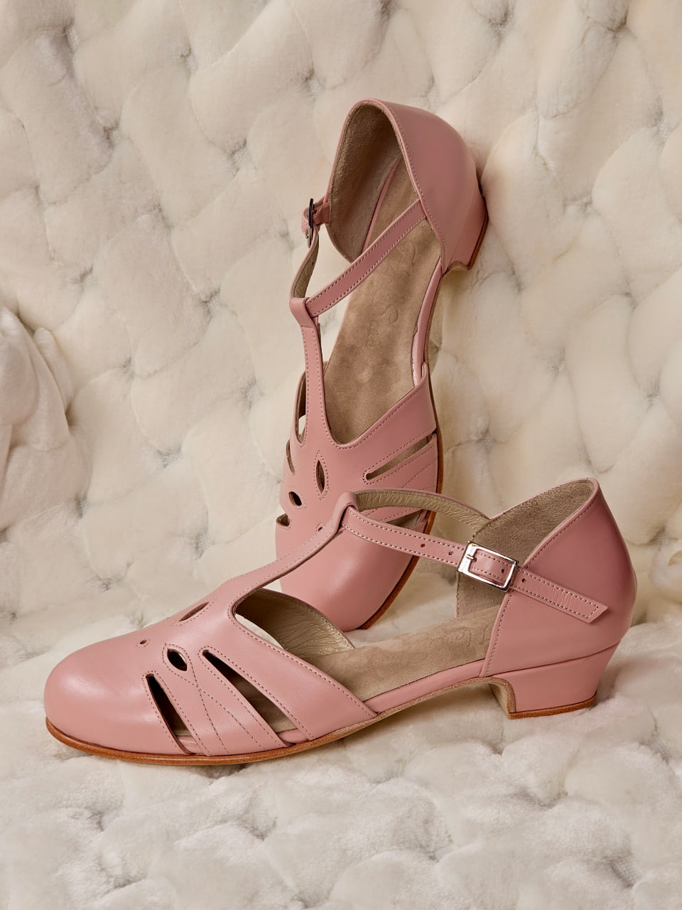 Rosy Pink Leather 3 cm heel