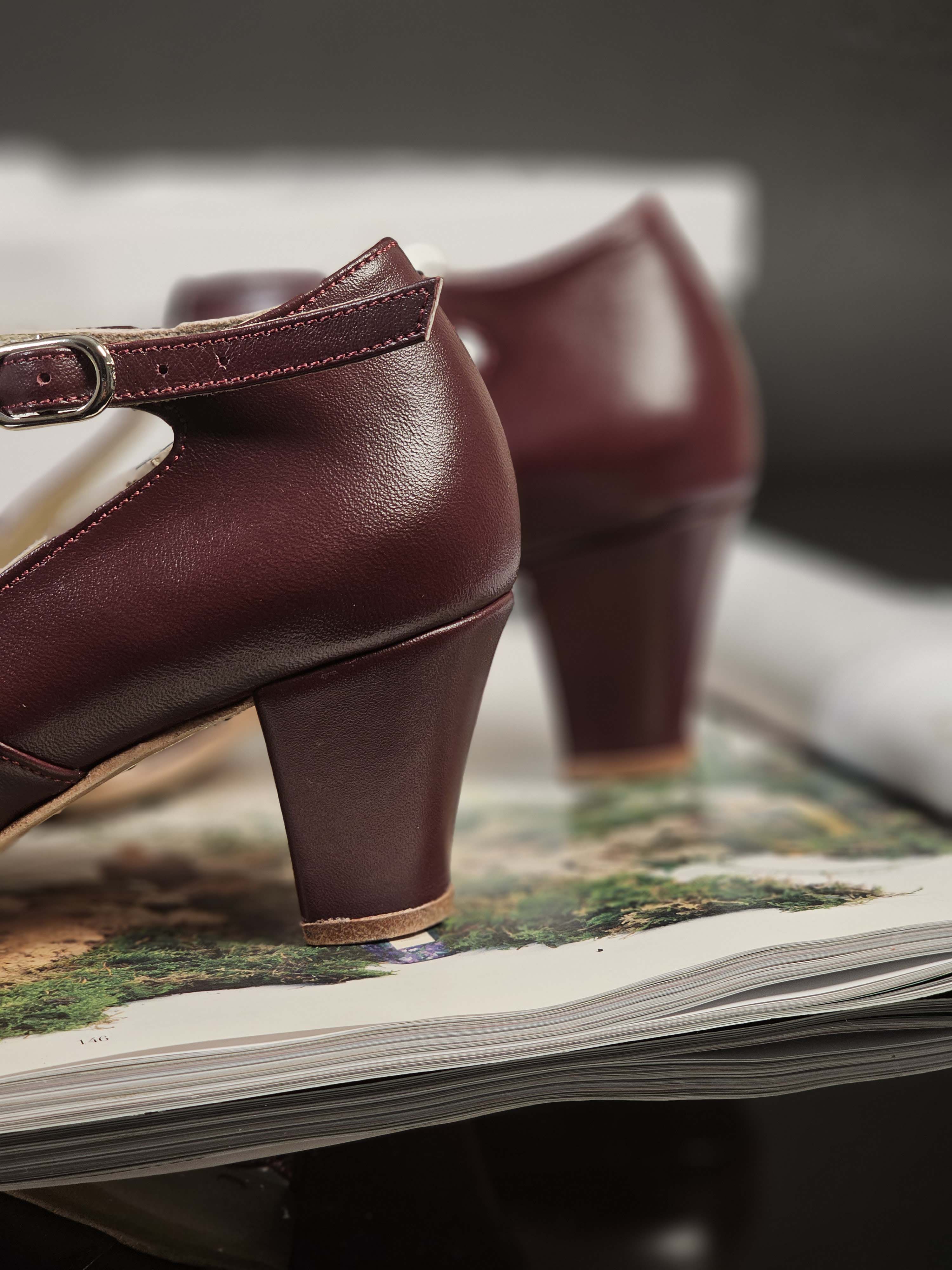 Spring Bordeaux Leather 6 cm Balboa heel