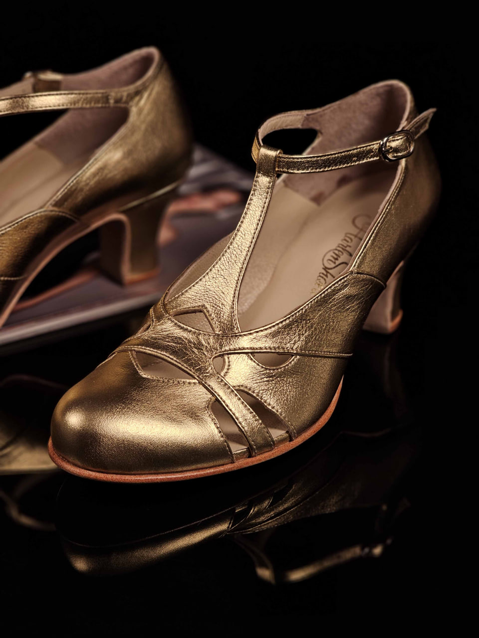 Spring Gold Leather 6 cm heel