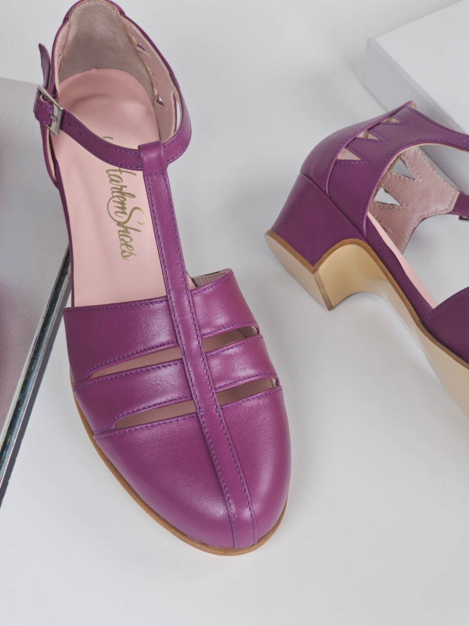 Harmony Aubergine Leather 4 cm heel
