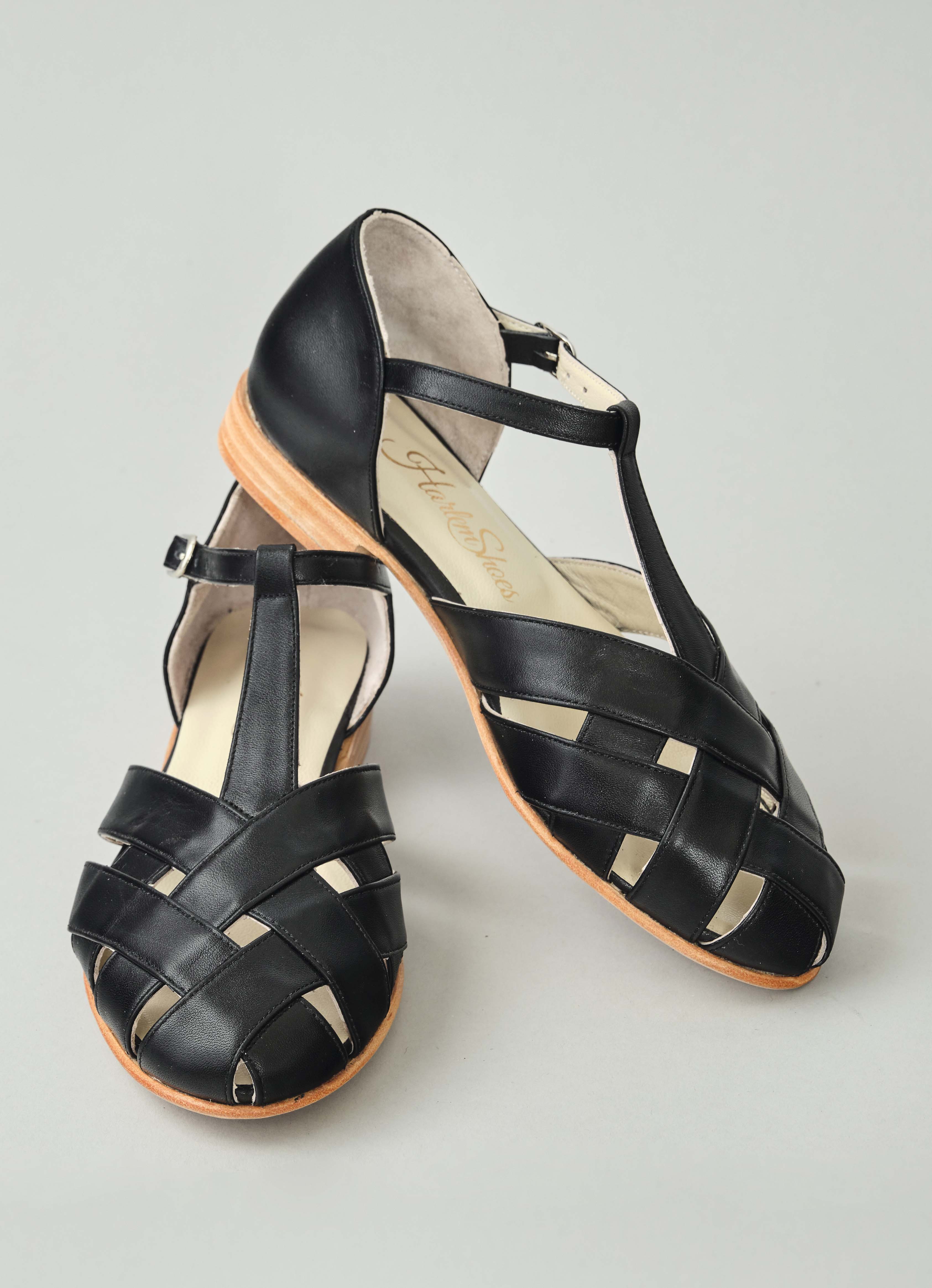 Summer Black Leather 1.5 cm heel