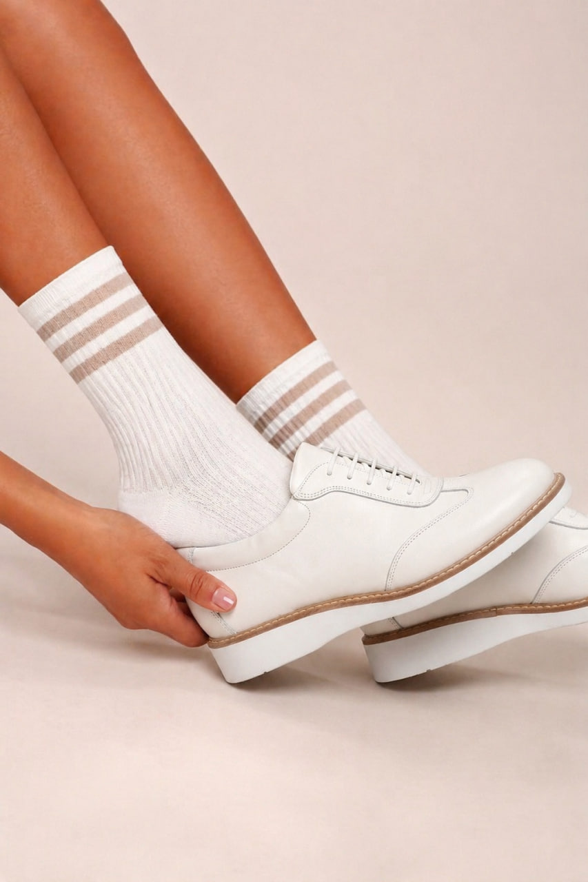 New York White Leather