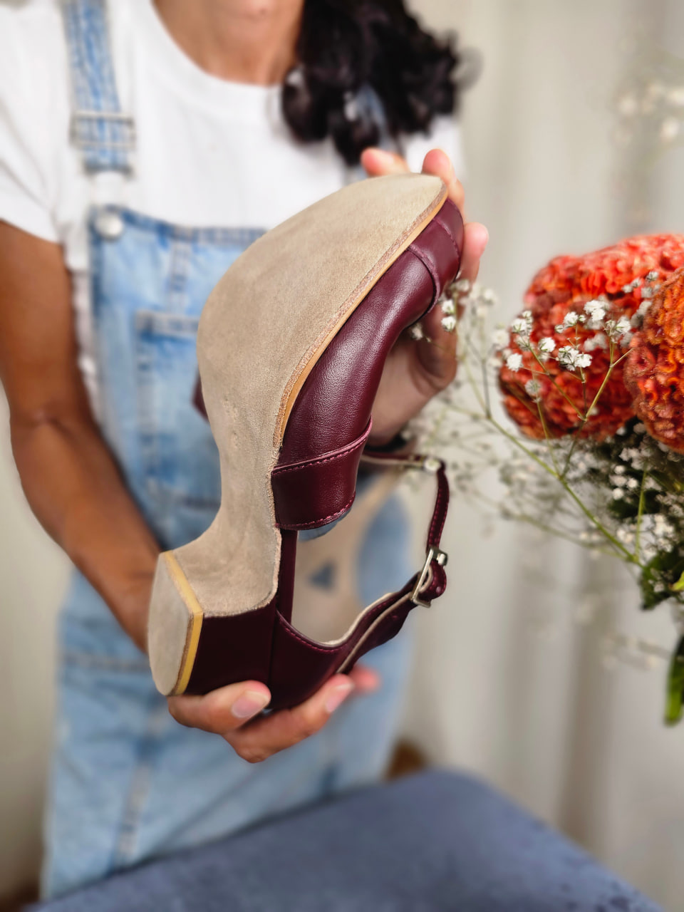 Barefoot Sugar Bordeaux Leather 4 cm heel