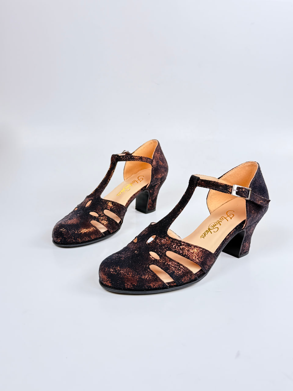Rosy Vegan Antique Bronze Suede 6 cm heel