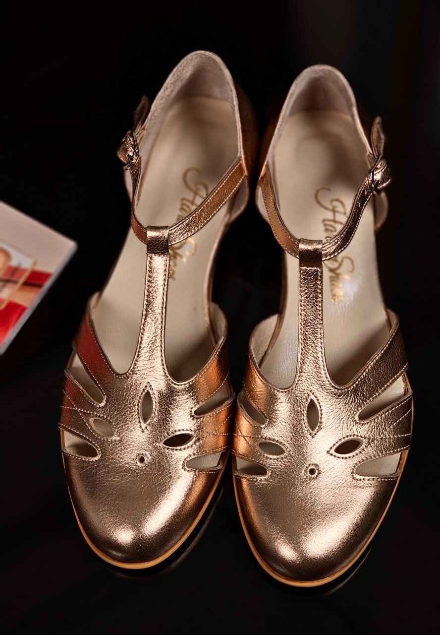 Rosy Rose Gold Leather 3 cm heel