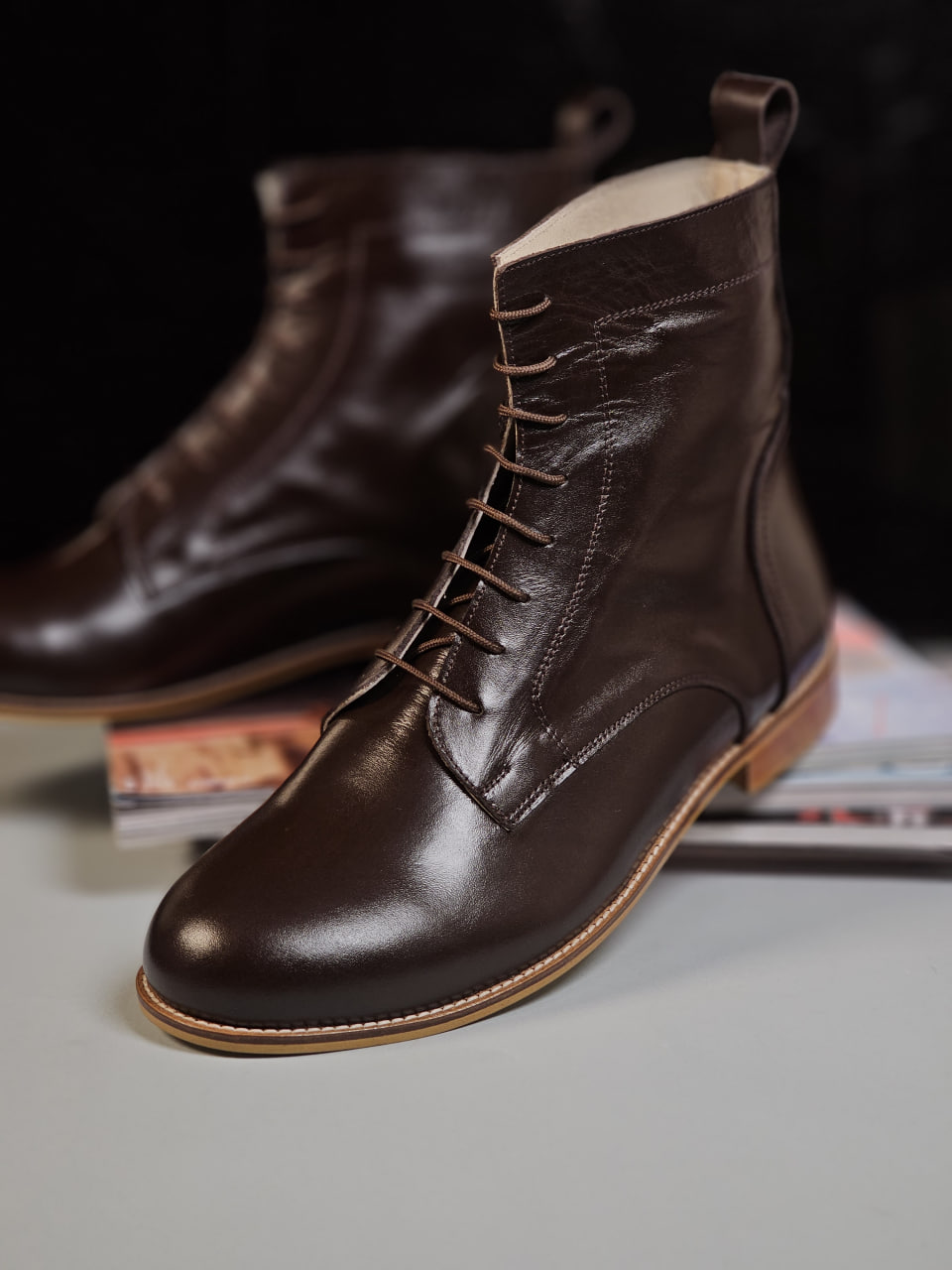 Harlem Boots Dark Chocolate Leather 2 cm heel