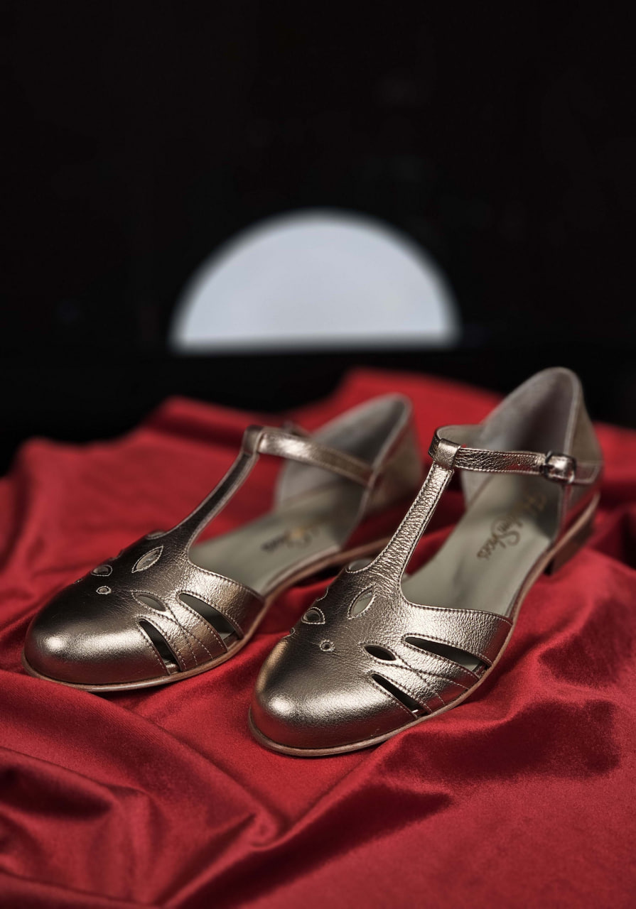 Rosy Rose Gold Leather 2 cm heel