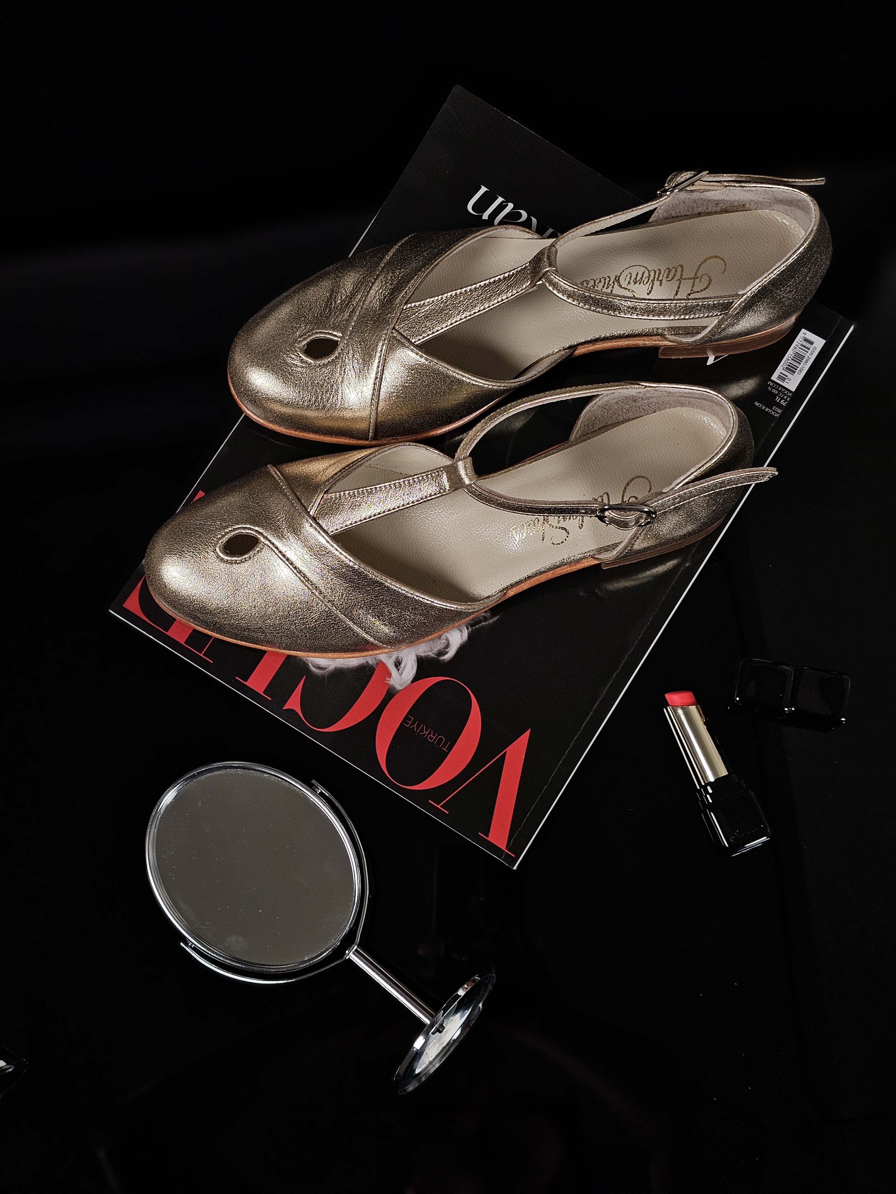 Muse Platinum Gold Leather 2 cm heel