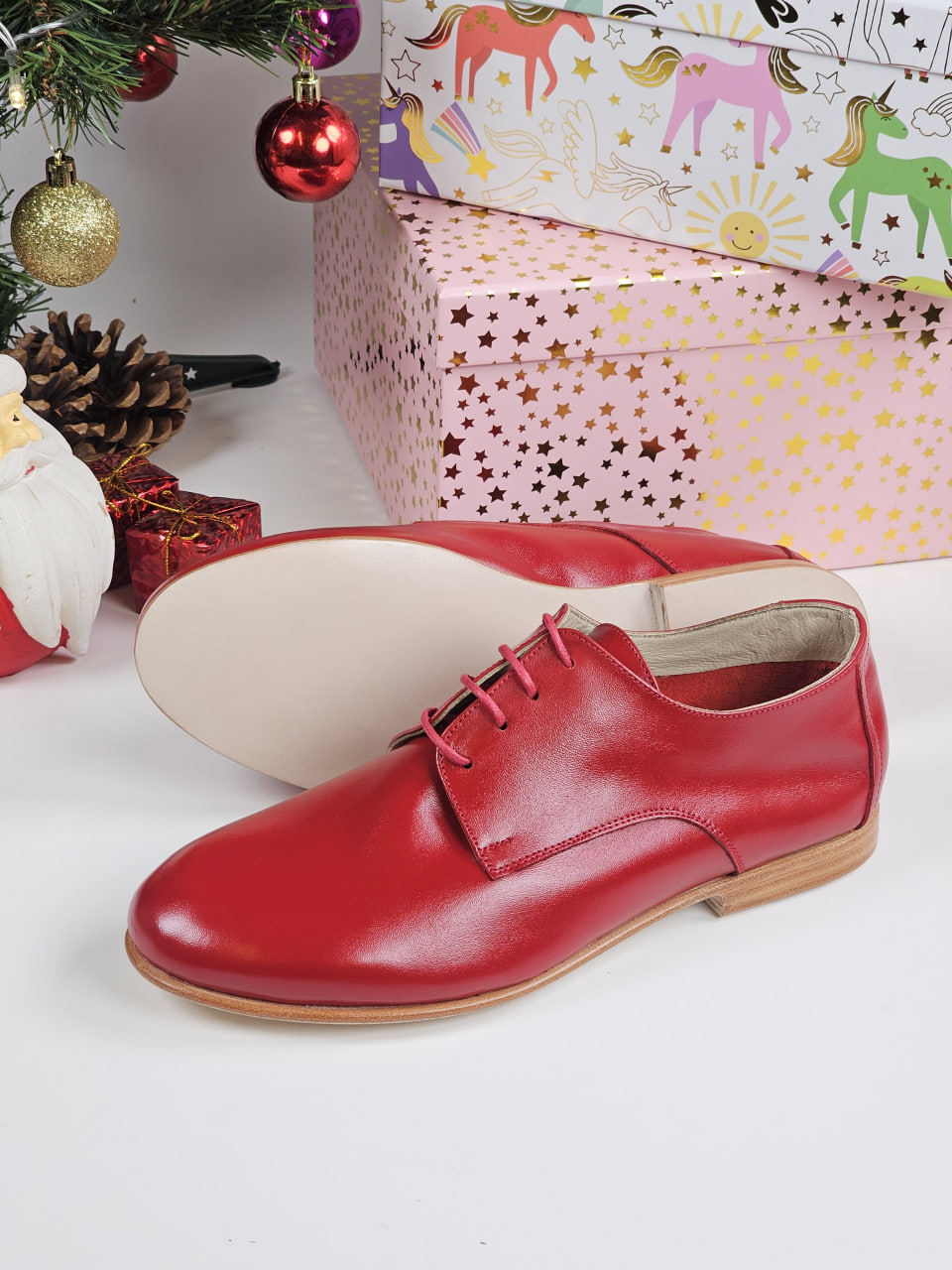 Frankie Soft Red Leather 1 cm heel