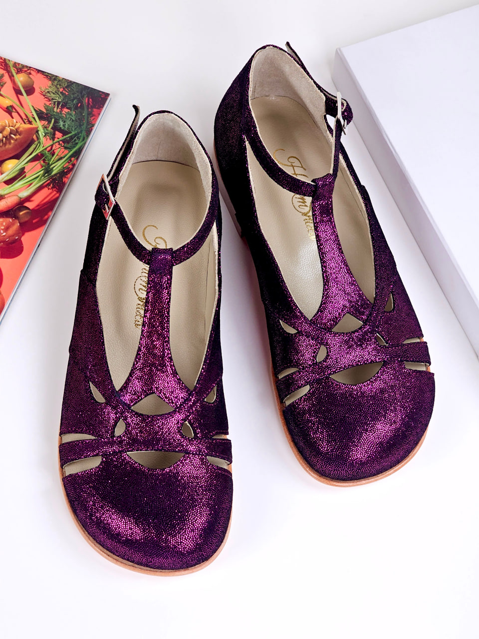 Barefoot Spring Violet Rain Suede 2 cm heel