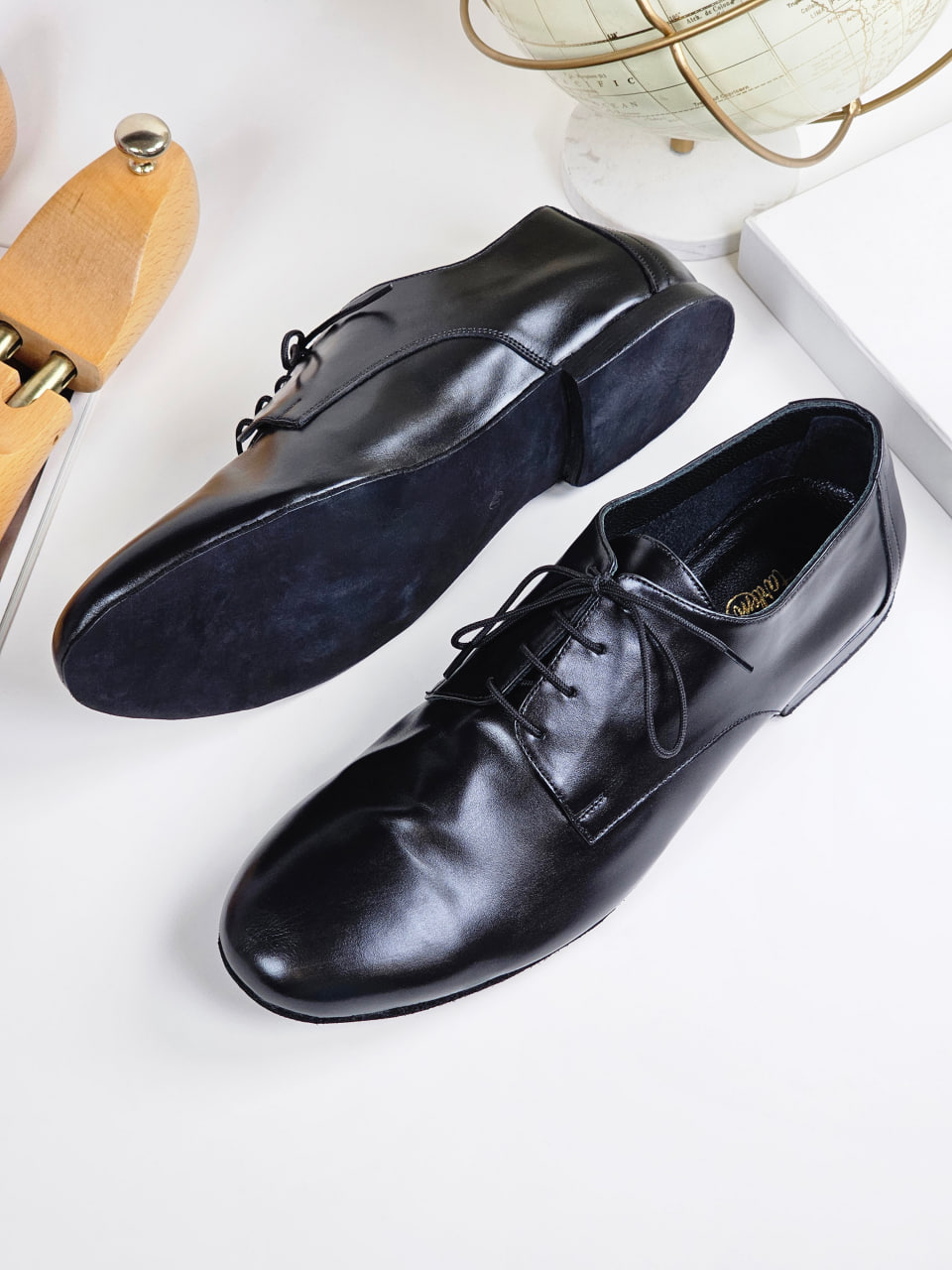 Frankie Soft Black Leather with "Flexible Sole" 1 cm heel