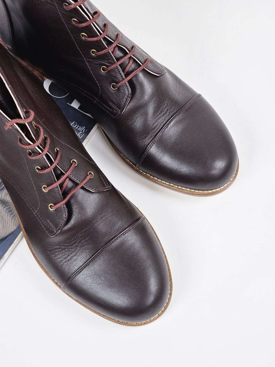 Derby Boots Dark Chocolate Leather 2 cm heel